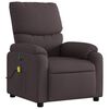 vidaXL Sill&oacute;n reclinable de masaje el&eacute;ctrico tela marr&oacute;n oscuro