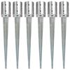 vidaXL Picas de tierra 6 unidades acero galvanizado plateado 10x76 cm