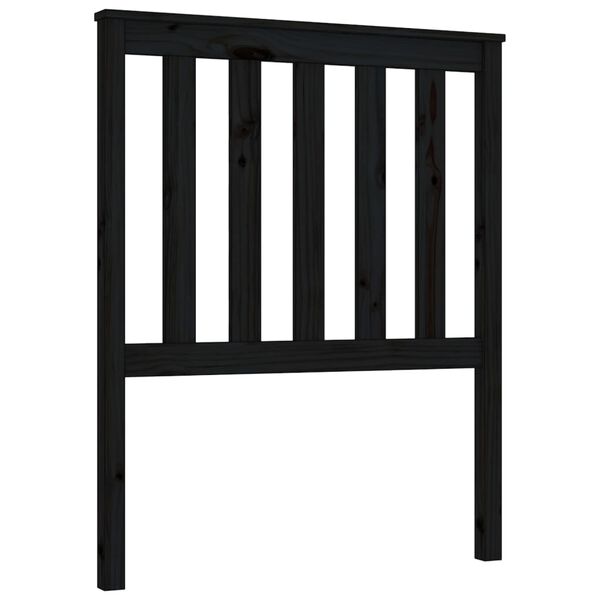 vidaXL Cabecero de cama madera maciza de pino negro 81x6x101 cm