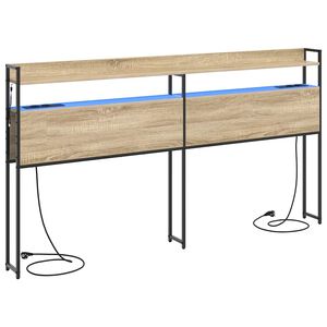 vidaXL Cabecero con almacenamiento Roble Sonoma Madera de ingenier&iacute;a