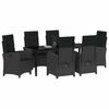 vidaXL Conjunto de Comedor de Jard&iacute;n 7 pcs Negro rat&aacute;n sint&eacute;tico