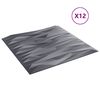 vidaXL Paneles de pared 12 pcs Gris piedra 50 x 50 cm Espuma XPS