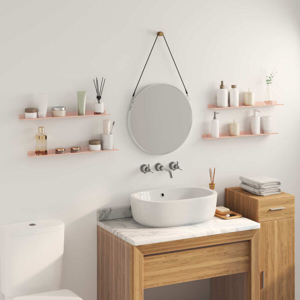 vidaXL Estante flotante 4 pcs Rosa 60 x 9 x 2,5 cm Acero