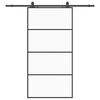 vidaXL Puerta corredera set herrajes negra 102,5x205 cm ESG vidrio