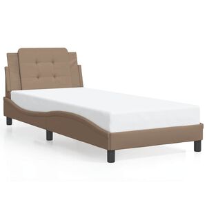 vidaXL Estructura de cama sin colch&oacute;n Zadar cuero sint&eacute;tico capuchino 100x200cm