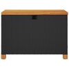 vidaXL Caja de almacenaje jardín madera acacia ratán negro 80x40x48 cm