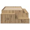 vidaXL Cama con almacenamiento Roble artesanal 90 cm