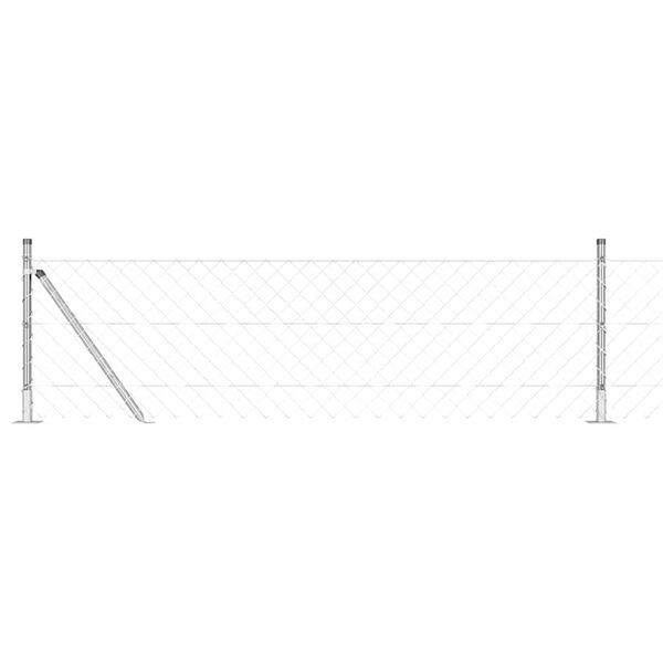 vidaXL Poste de Valla Plateado 10 x 0,4 m (malla de 60 x 60 mm) Acero