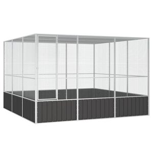 vidaXL Jaula p&aacute;jaros acero galvanizado antracita 302,5x324,5x211,5 cm