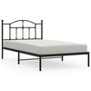vidaXL Estructura cama sin colchón con cabecero metal negro 107x203 cm