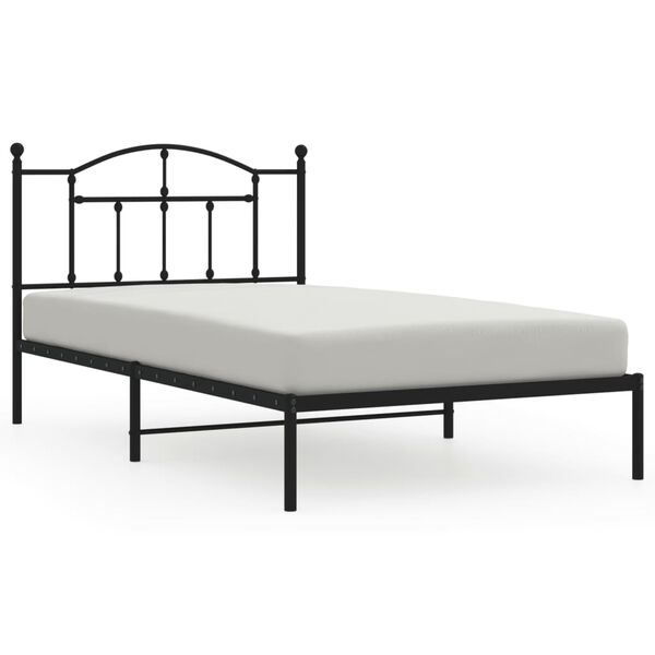 vidaXL Estructura cama sin colchón con cabecero metal negro 107x203 cm