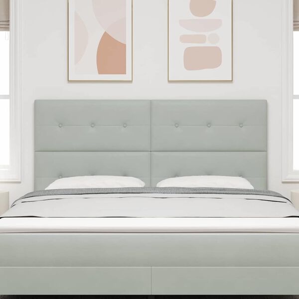 vidaXL Cabecero LED con tira de luces LED Gris Claro 180 cm Poli&eacute;ster