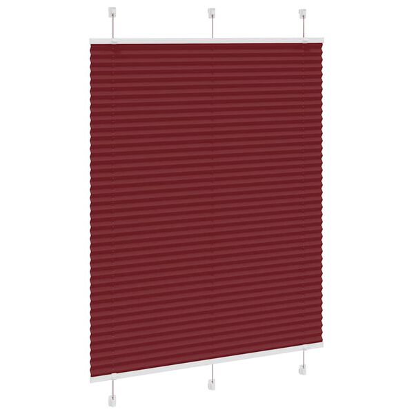 vidaXL Estor Plisado rojo burdeos 110x100 cm Tela Ancho 109,4 cm