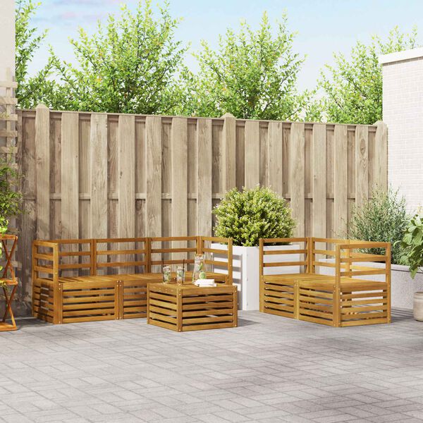 vidaXL Juegos de sof&aacute;s Madera de Acacia S&oacute;lida