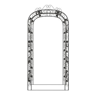 vidaXL Arco de jardín acero negro 116x45x240 cm
