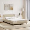 vidaXL Cama con colch&oacute;n Dover tela color crema 140x190 cm