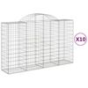 vidaXL Cestas gaviones 10 uds forma de arco hierro 200x50x120/140 cm