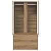vidaXL Gabinete de Ba&ntilde;o con caj&oacute;n Roble artesanal 79,5 x 49 x 156 cm