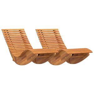 vidaXL Tumbonas mecedoras 2 unidades madera maciza de acacia