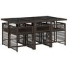 vidaXL Set comedor de jard&iacute;n 7 pzas con cojines rat&aacute;n sint&eacute;tico marr&oacute;n