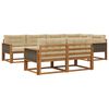 vidaXL Conjunto de sof&aacute;s de exterior con coj&iacute;n 7 pcs Natural y Beige