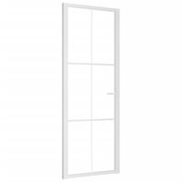 vidaXL Puerta interior vidrio EGS y aluminio blanco 76x201,5 cm