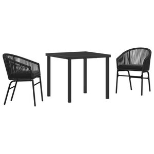 vidaXL Conjunto de Comedor de Jard&iacute;n 3 pcs Marr&oacute;n