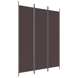 vidaXL Biombo divisor de 3 paneles de tela marr&oacute;n 150x200 cm