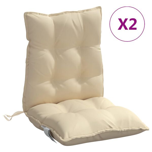 vidaXL Cojines para silla con respaldo bajo 2 uds tela Oxford beige