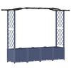 vidaXL Cama elevada con trellis y techo Gris 204 x 40 x 138 cm PP