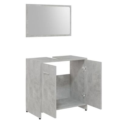 vidaXL Juego muebles de baño 4 piezas madera ingeniería gris hormigón