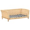 vidaXL Cesta para perros con coj&iacute;n sauce natural 90x54x35 cm