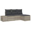 vidaXL Conjunto de sof&aacute; de jard&iacute;n 4 uds. Gris Claro rat&aacute;n sint&eacute;tico