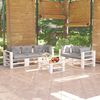 vidaXL Muebles de jard&iacute;n de palets 6 pzas y cojines madera de pino