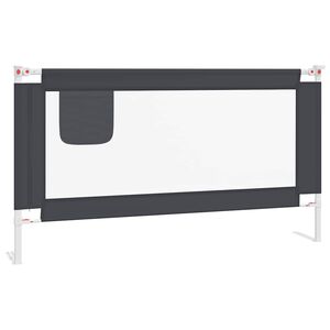 vidaXL Barandilla de seguridad cama de ni&ntilde;o gris oscuro tela 150x25 cm