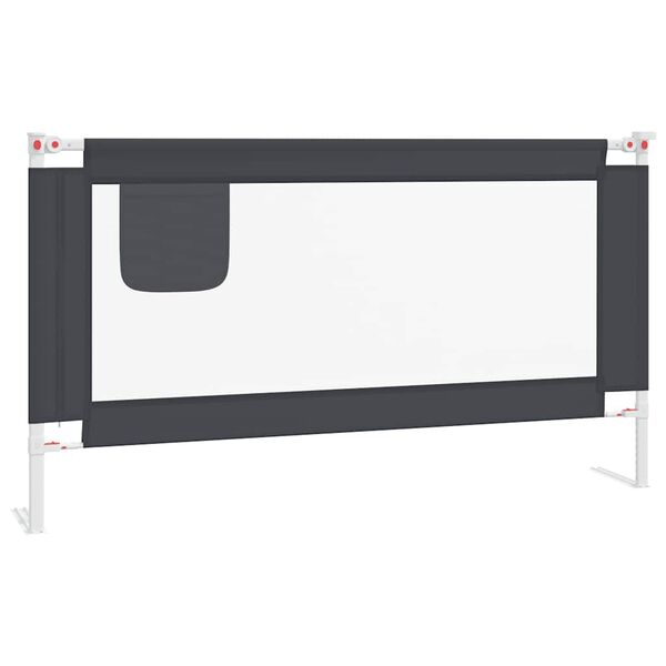 vidaXL Barandilla de seguridad cama de ni&ntilde;o gris oscuro tela 150x25 cm