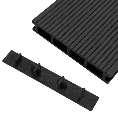 vidaXL Tapas de extremo de plataforma 10 unidades plástico negro