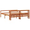 vidaXL Estructura de cama 2 pcs Marr&oacute;n cera Madera de Pino Macizo