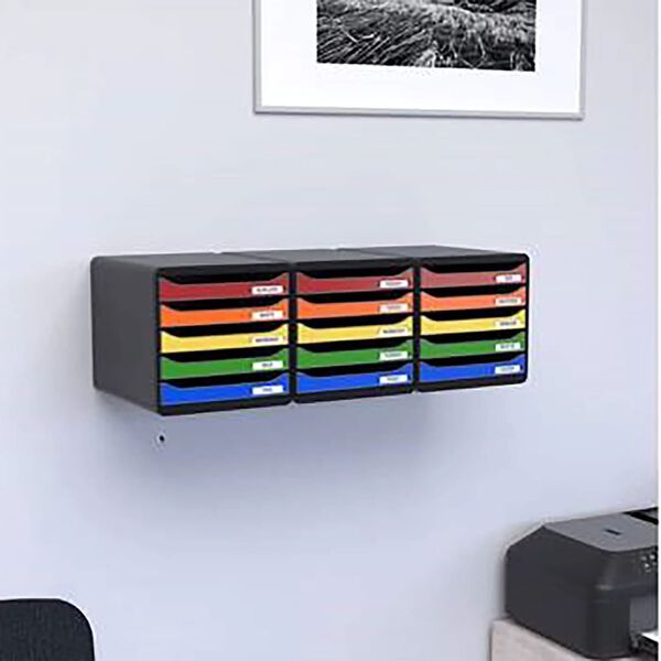 Exacompta Set de cajones para escritorio Black Office 5 cajones blanco