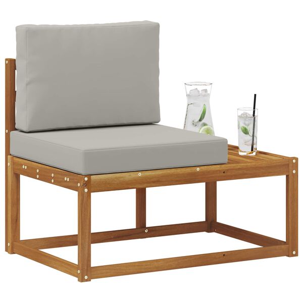 vidaXL Sof&aacute; de esquina exterior con coj&iacute;n Natural 91 x 63 x 73 cm