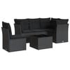 vidaXL Set de sof&aacute;s de jard&iacute;n 6 piezas y cojines rat&aacute;n sint&eacute;tico negro
