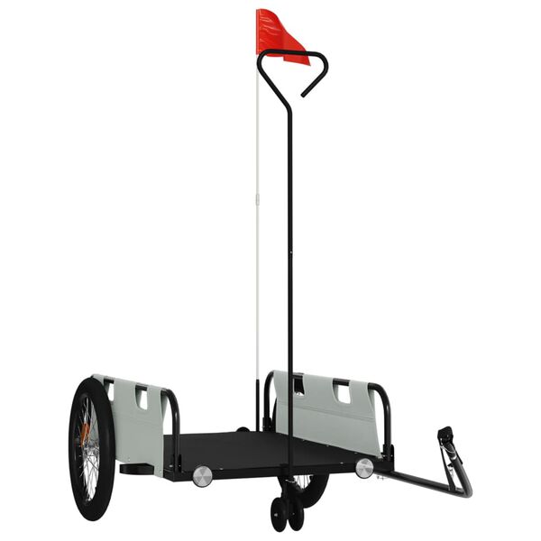 vidaXL Remolque para bicicletas tela Oxford y hierro gris y negro