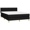 vidaXL Cama box spring con colch&oacute;n tela negro 140x190 cm