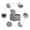 vidaXL Sill&oacute;n reclinable elevable de tela gris claro