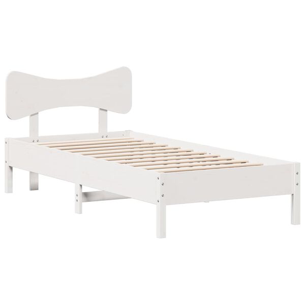 vidaXL Estructura de cama sin colch&oacute;n madera maciza blanca 90x190 cm