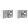 vidaXL Armario de vidrio para pared LUCCA 2 uds. Gris Sonoma
