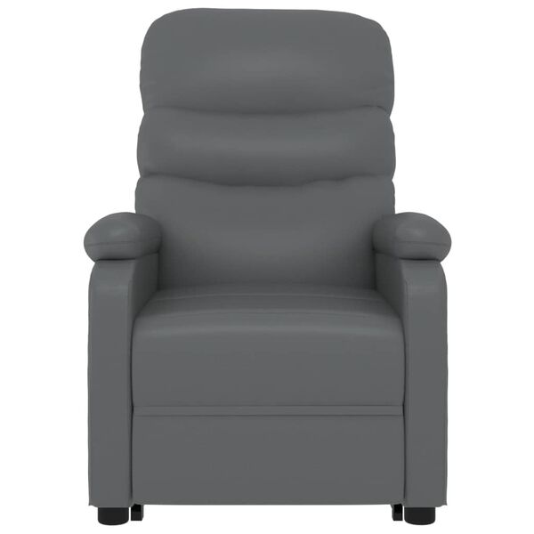 vidaXL Sill&oacute;n elevable de cuero sint&eacute;tico gris antracita