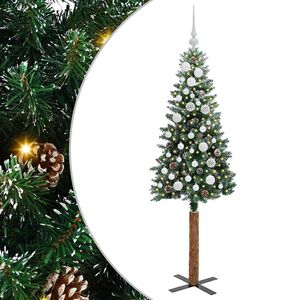 vidaXL &Aacute;rbol de Navidad Delgado con 150 LED con soporte Verde 150 cm