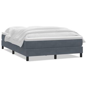 vidaXL Cama box spring con colch&oacute;n terciopelo gris oscuro 140x220 cm
