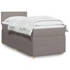 vidaXL Cama box spring con colch&oacute;n tela gris taupe 100x200 cm
